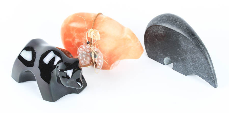 Collection of Stone Bear Fetishes