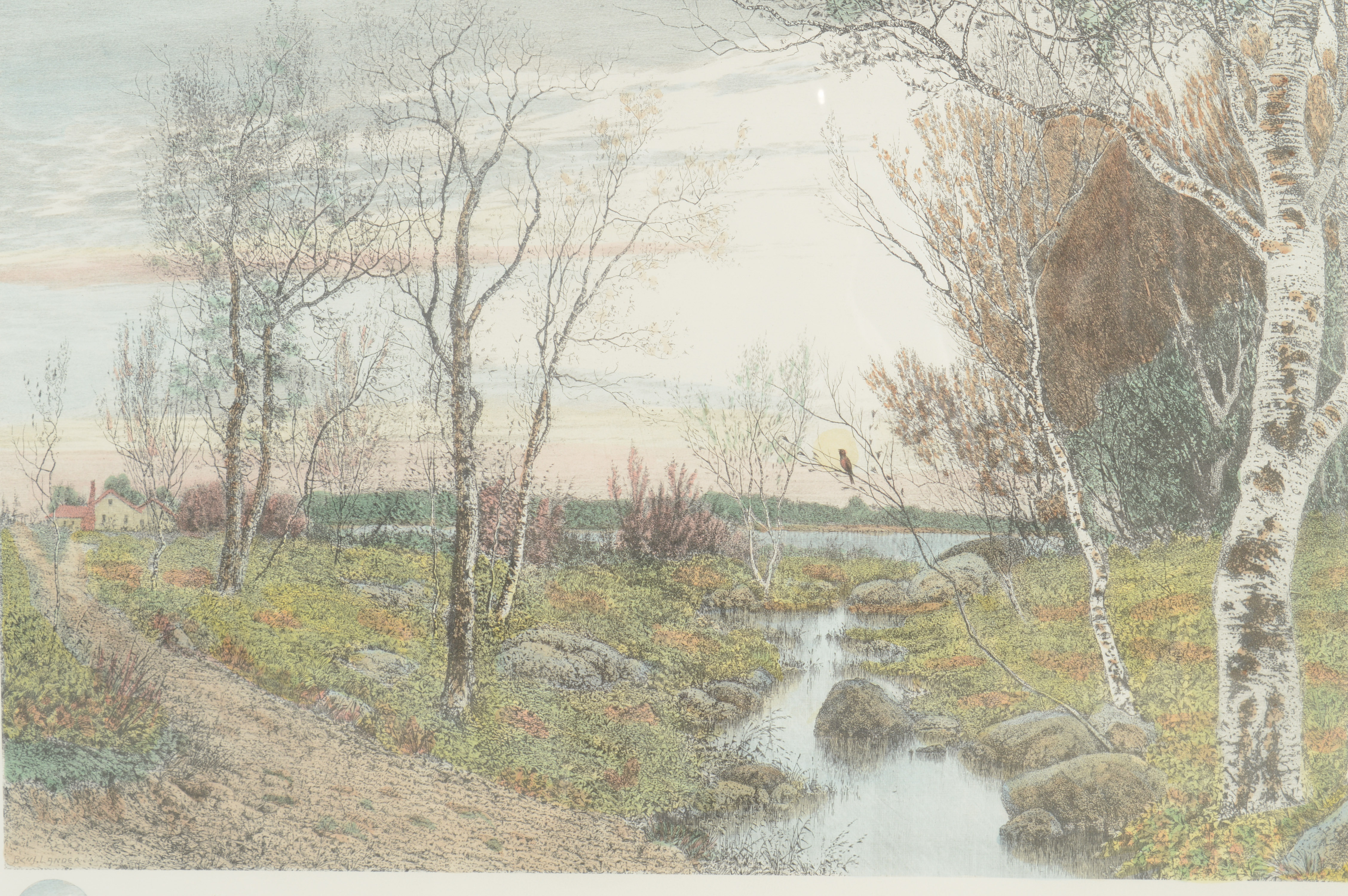 Benjamin Lander "The Robin" Aquatint Engraving