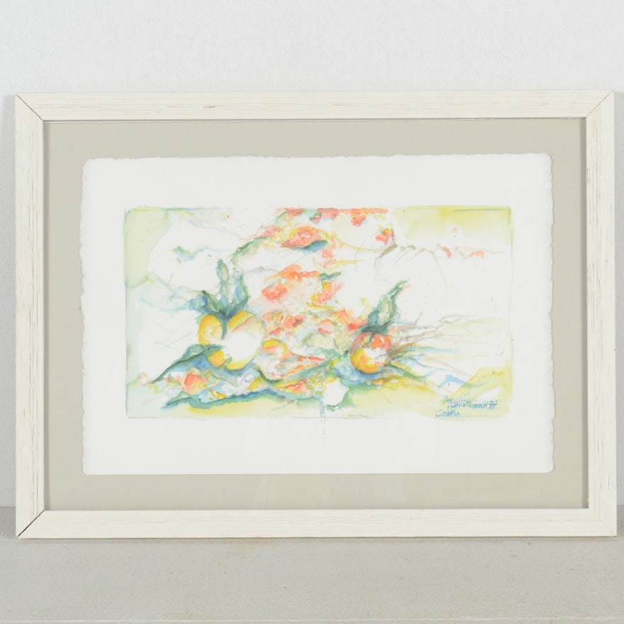 Framed Original Watercolor by Thomas Kubisch