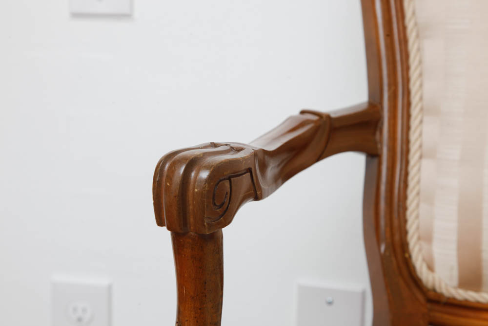 Mahogany Upholstered Arm Chair