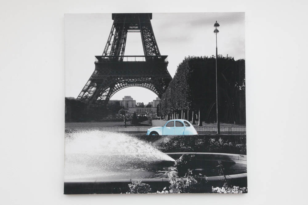 Eiffel Tower and Baby Blue VW Bug Photograph