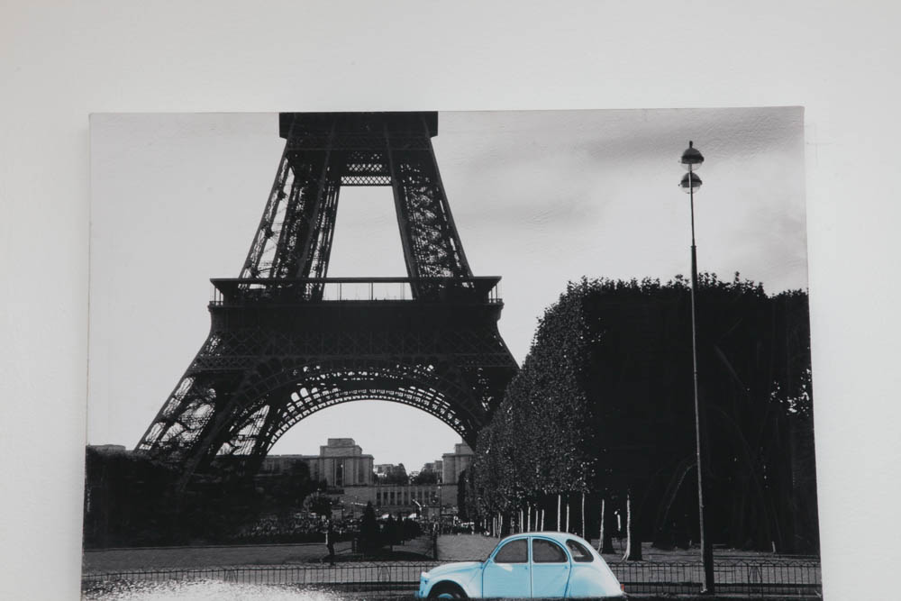 Eiffel Tower and Baby Blue VW Bug Photograph