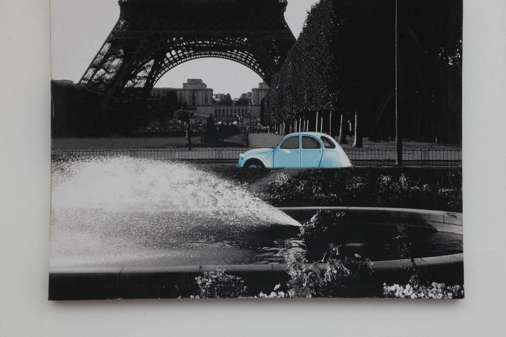 Eiffel Tower and Baby Blue VW Bug Photograph