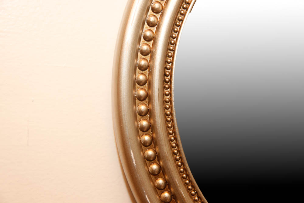 Round Beveled Wall Mirror