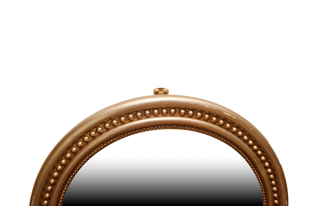 Round Beveled Wall Mirror