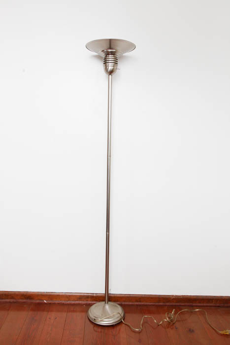 Silver Tone Floor Lamp