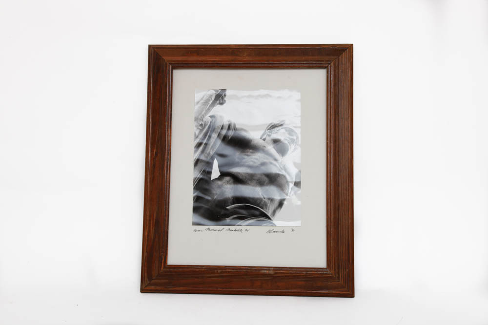 Signed Photograph of War Memorial Building Statue In Nashville