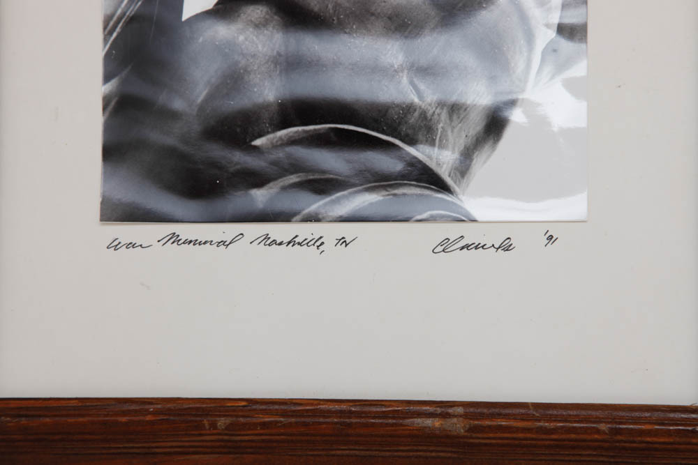 Signed Photograph of War Memorial Building Statue In Nashville