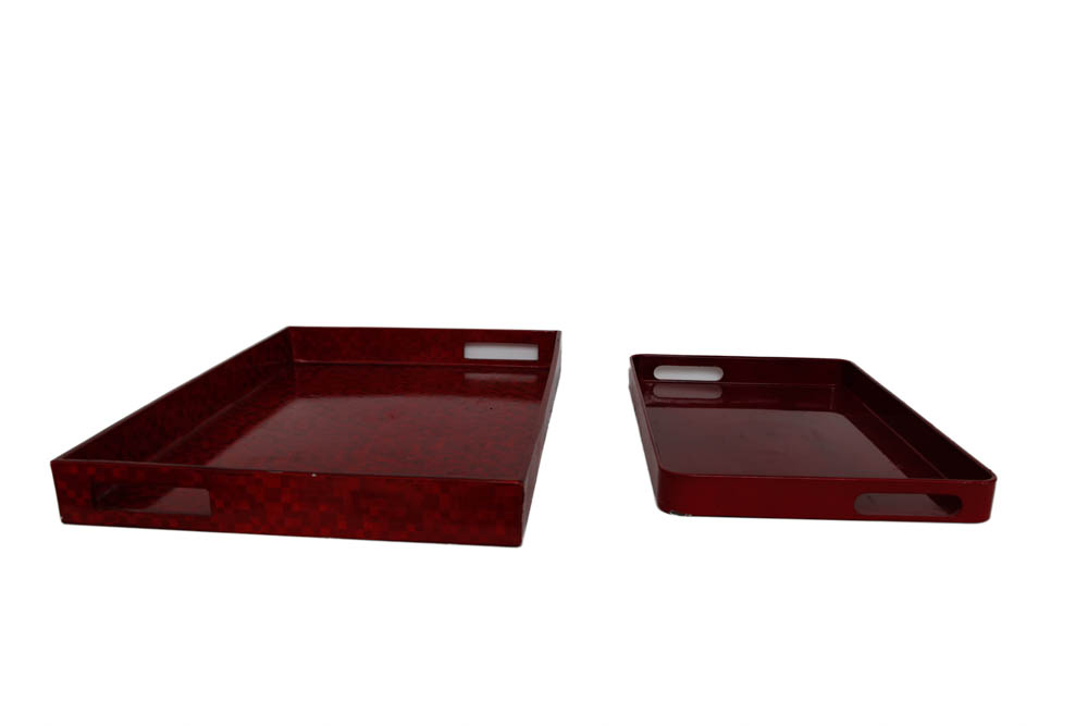 Pair of Red Serving Trays