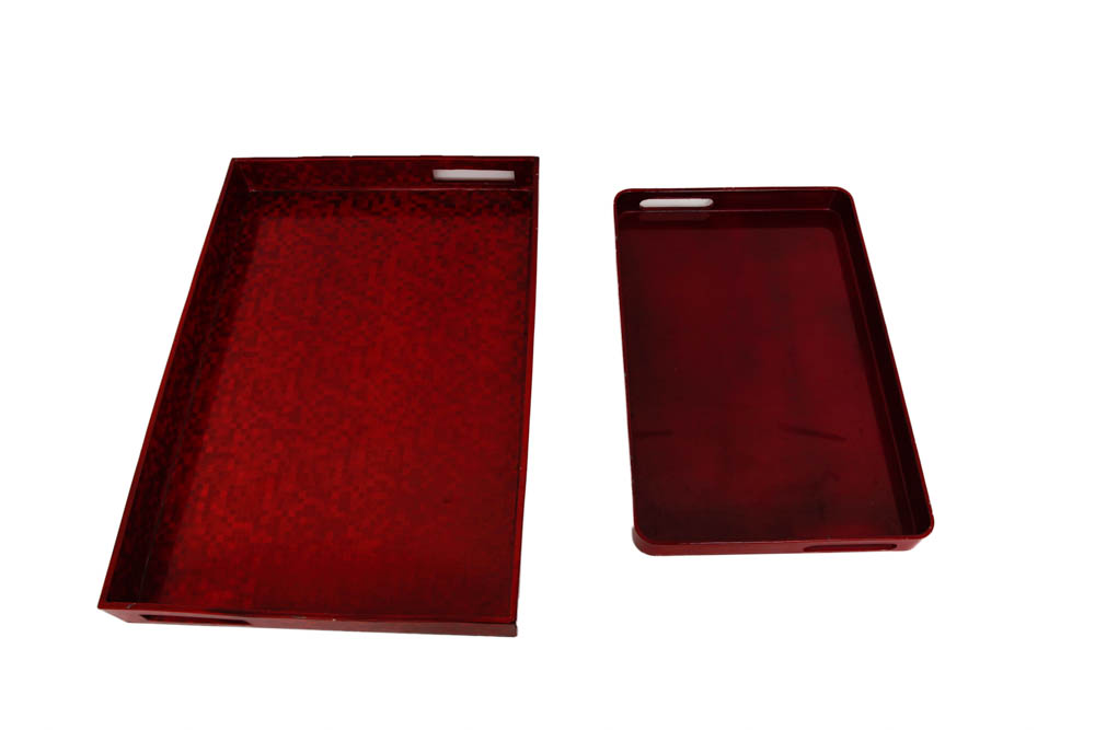 Pair of Red Serving Trays