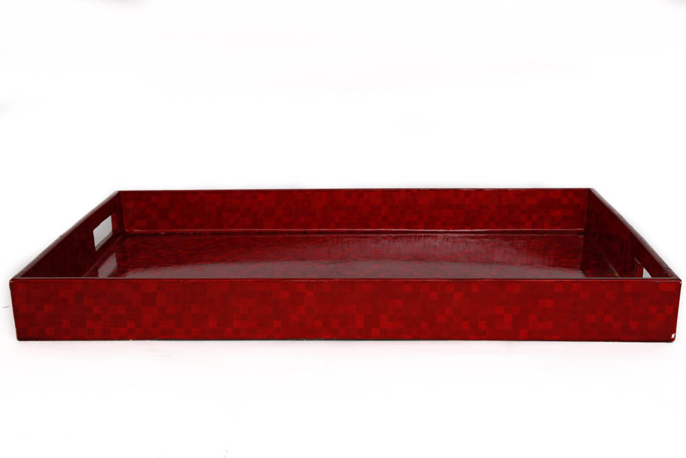 Pair of Red Serving Trays