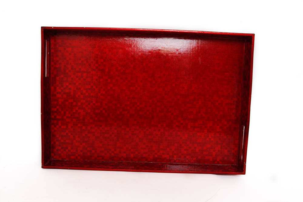 Pair of Red Serving Trays