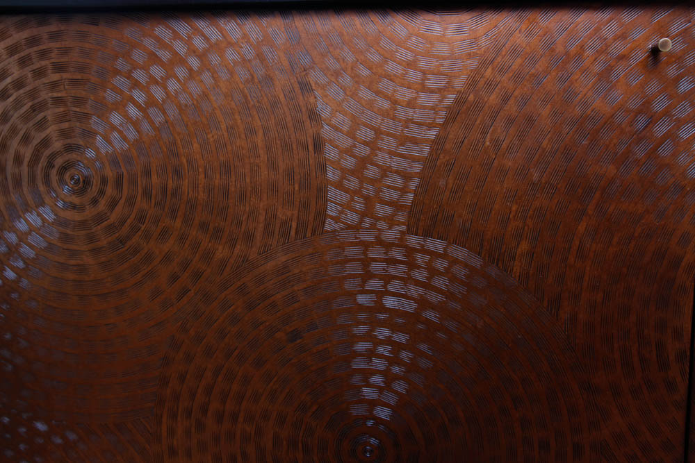 Wood and Etched Copper Cabinet