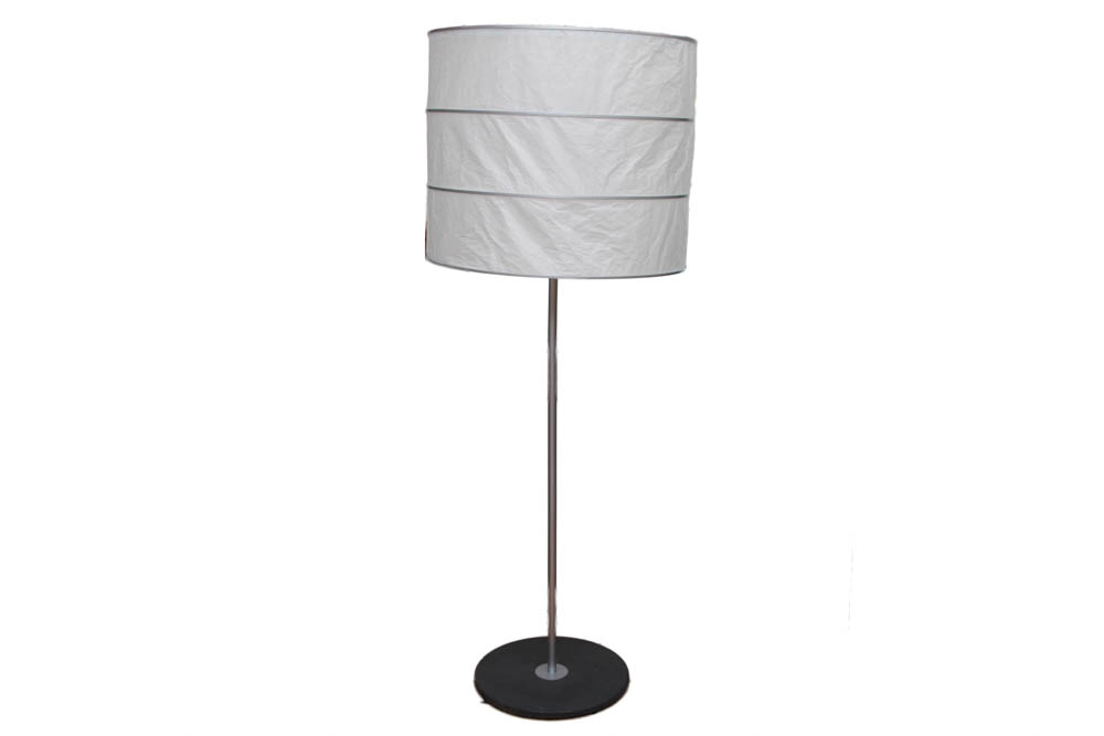 Round Paper Shaded Floor Lamp