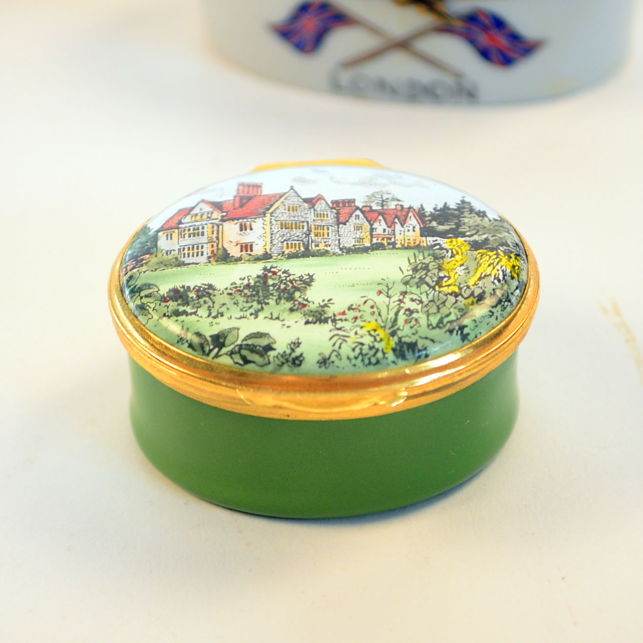 Four Souvenir Ceramic Jewelry and Music Boxes