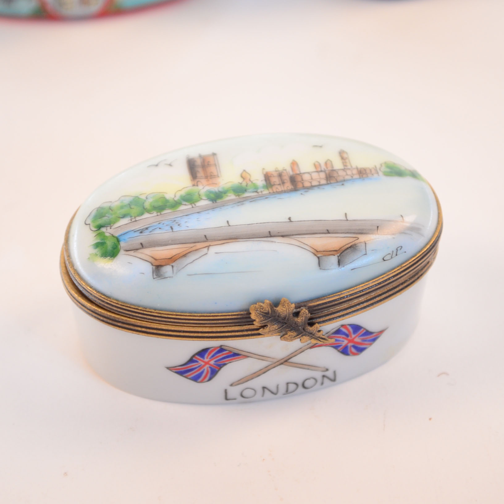 Four Souvenir Ceramic Jewelry and Music Boxes