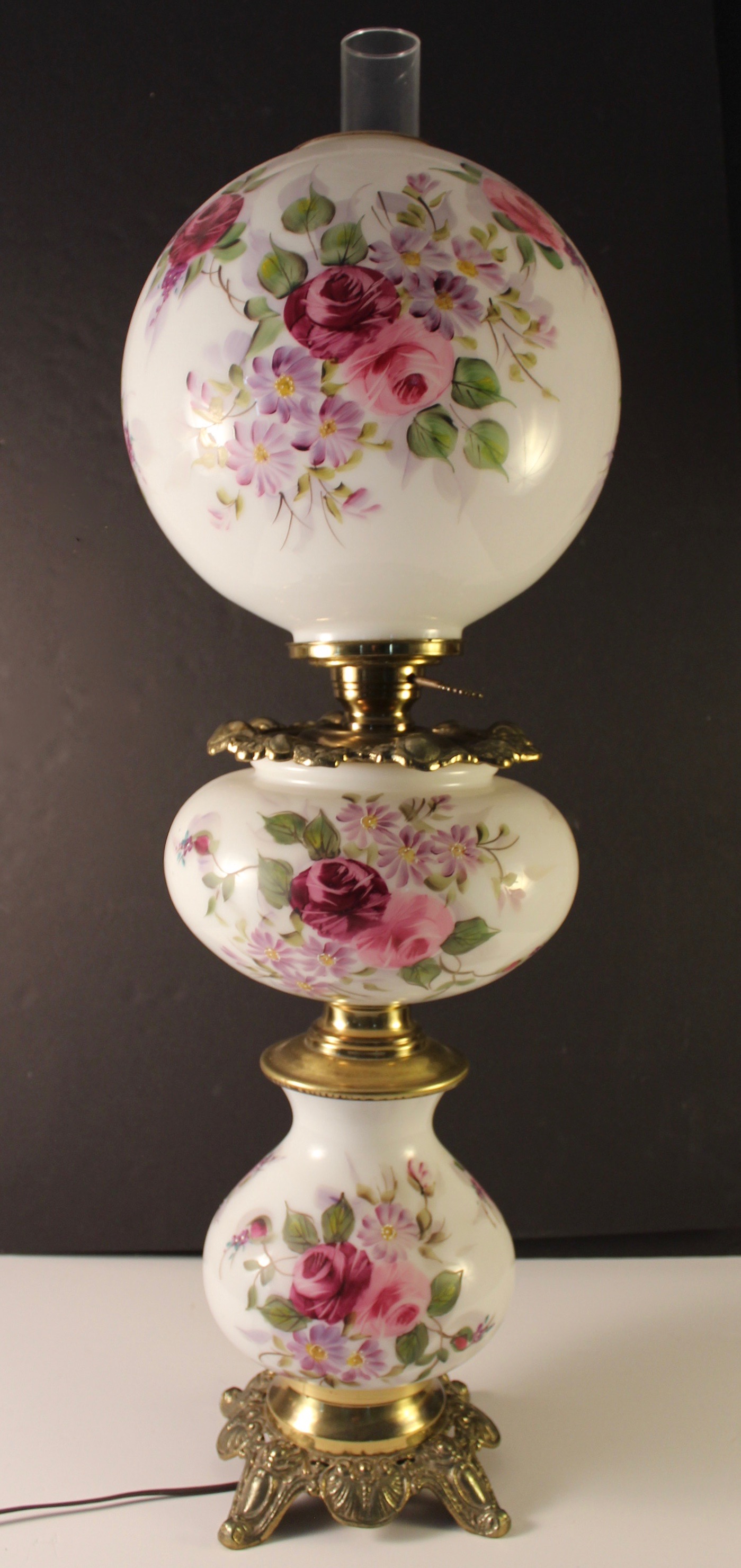 L.G. Wright Glass Co. Vintage Parlor Lamp