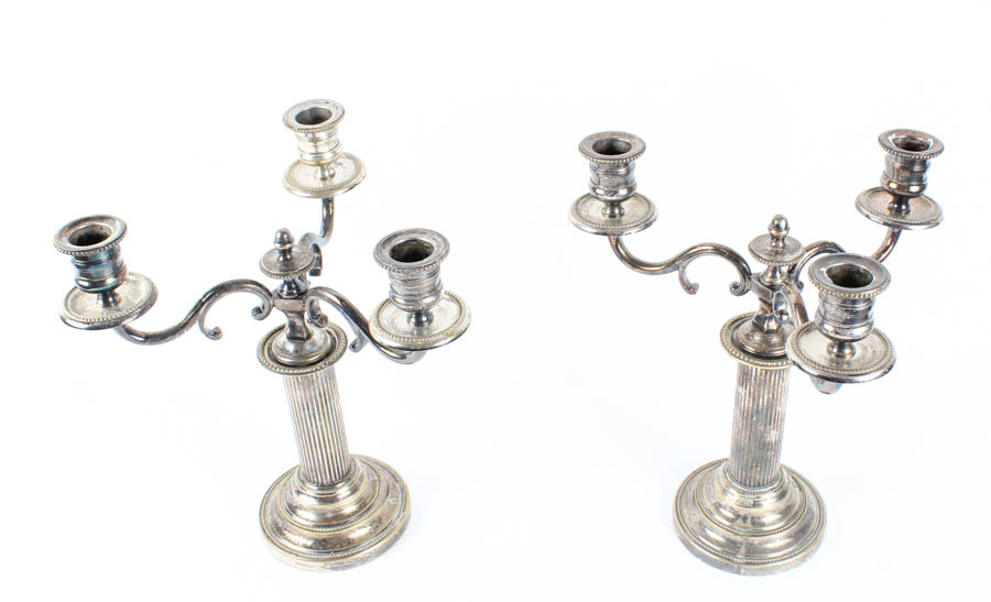 Pair of Silver Plated Candelabra