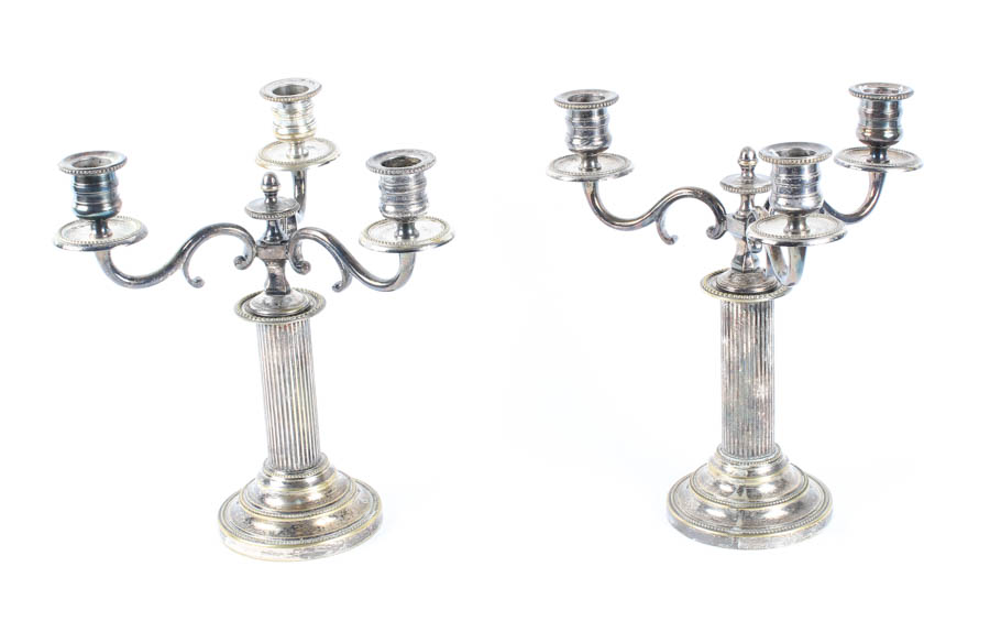 Pair of Silver Plated Candelabra