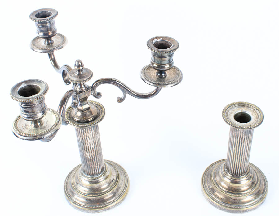Pair of Silver Plated Candelabra