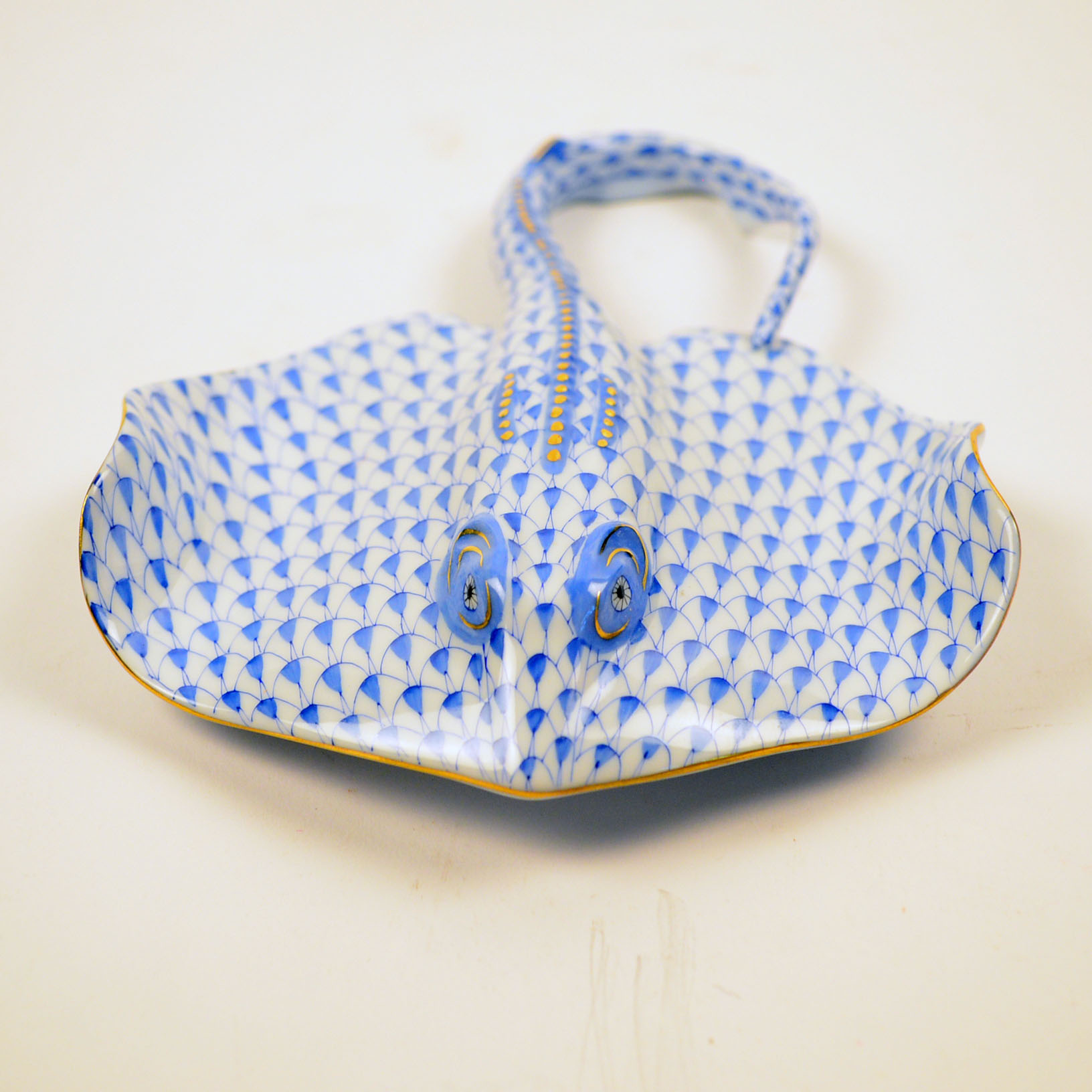 Herend Hand-Painted Porcelain Sting Ray Figurine