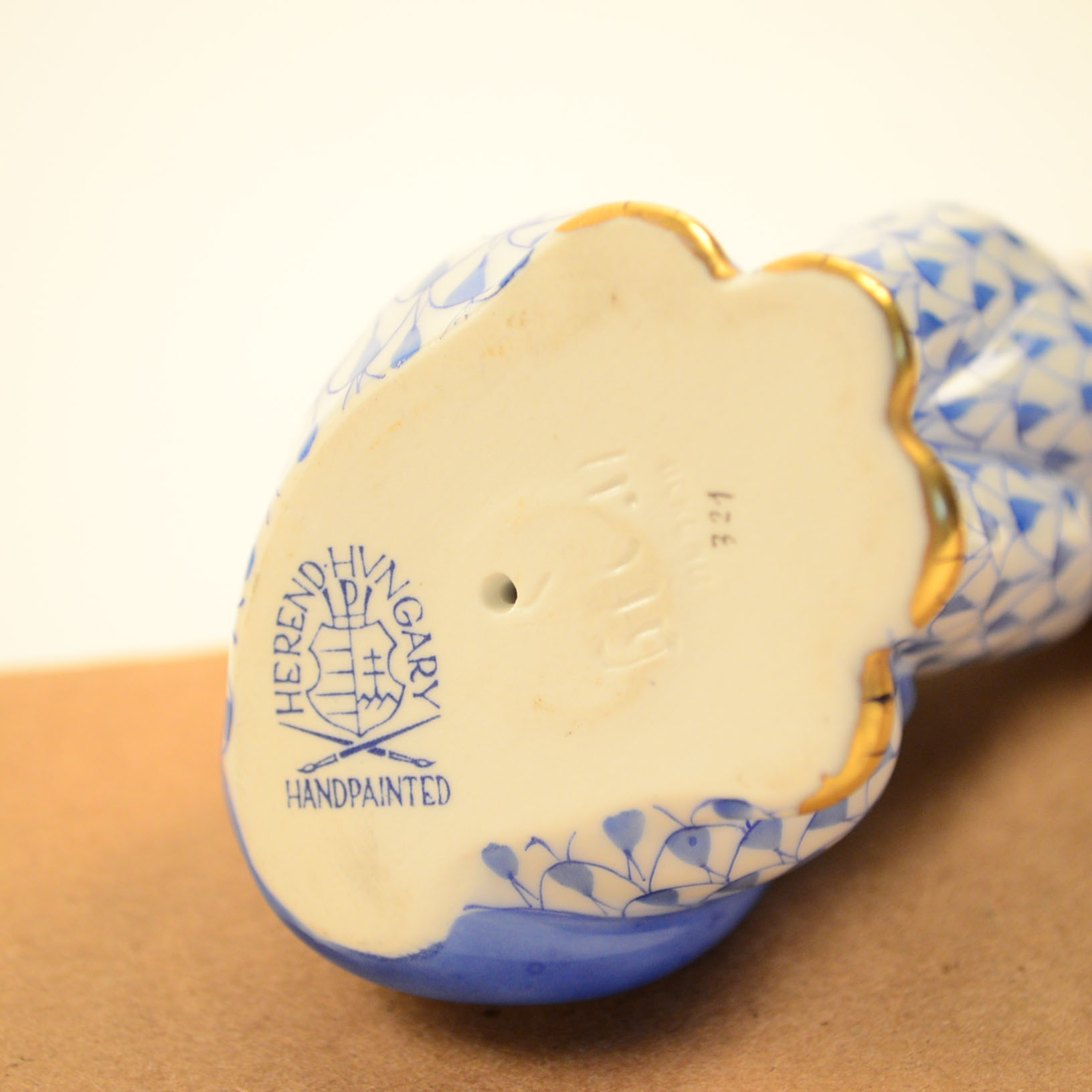 Herend Hand-Painted Porcelain Cat Figurine