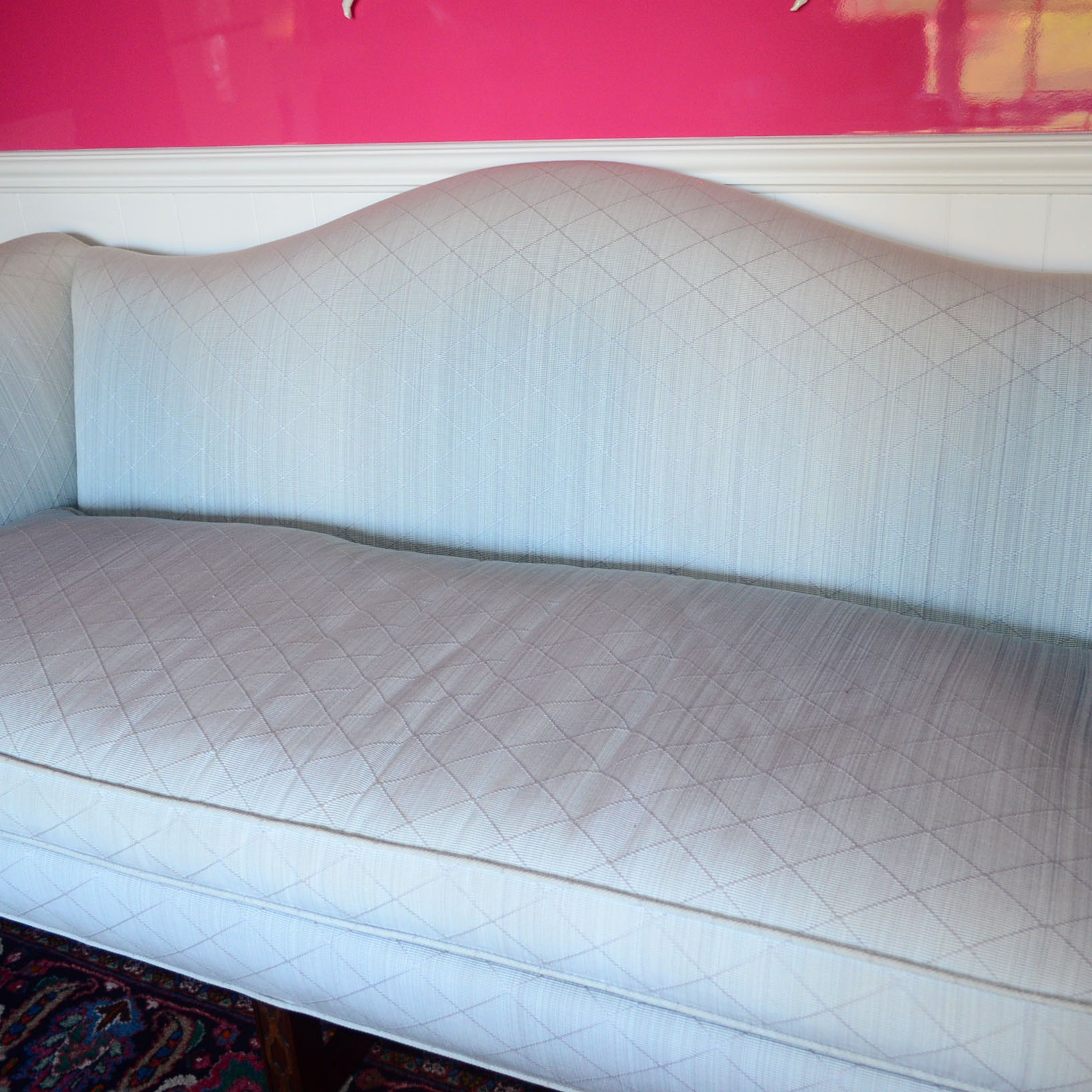 Aqua Cushion Sofa With 9 Pillows