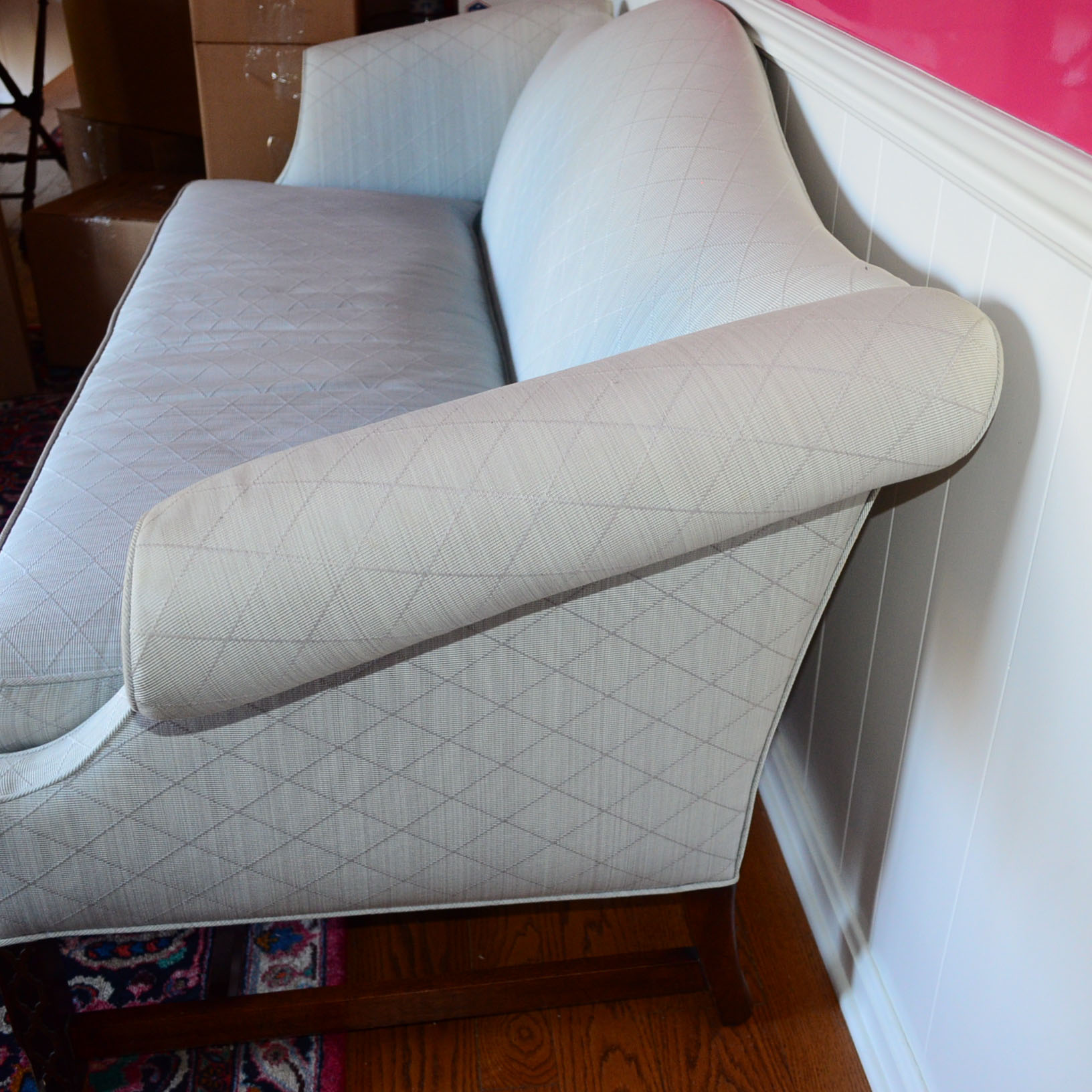 Aqua Cushion Sofa With 9 Pillows