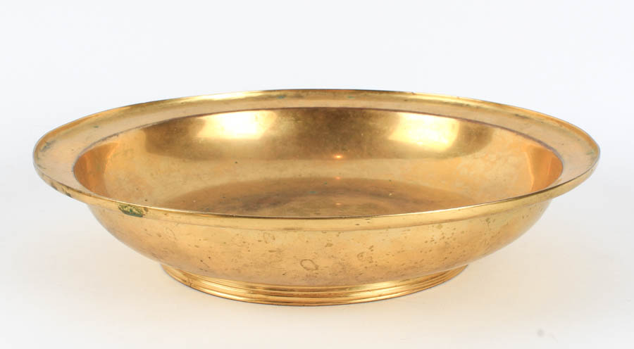 Pair of Middle Eastern Gilt Brass Serving Dishes