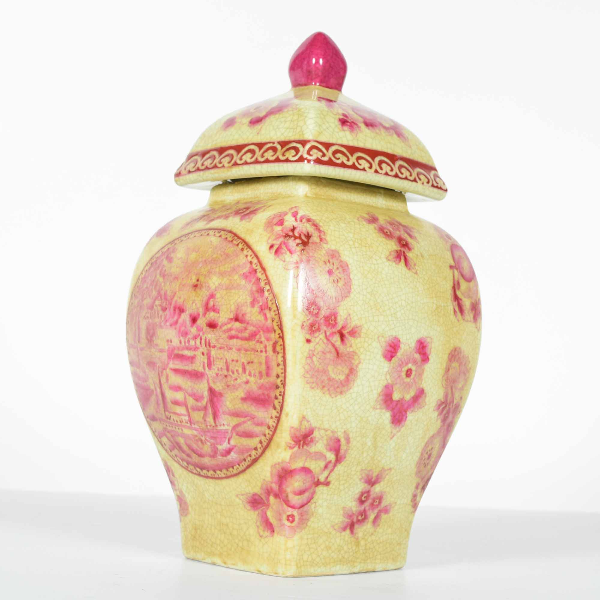 Oriental Accents Rose Lidded Jar