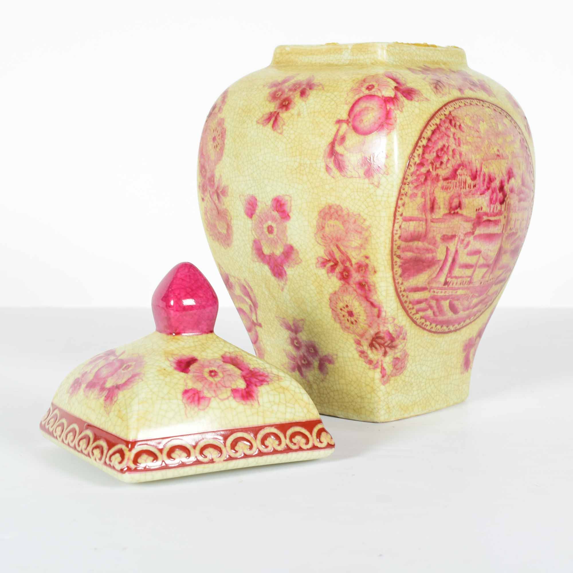 Oriental Accents Rose Lidded Jar
