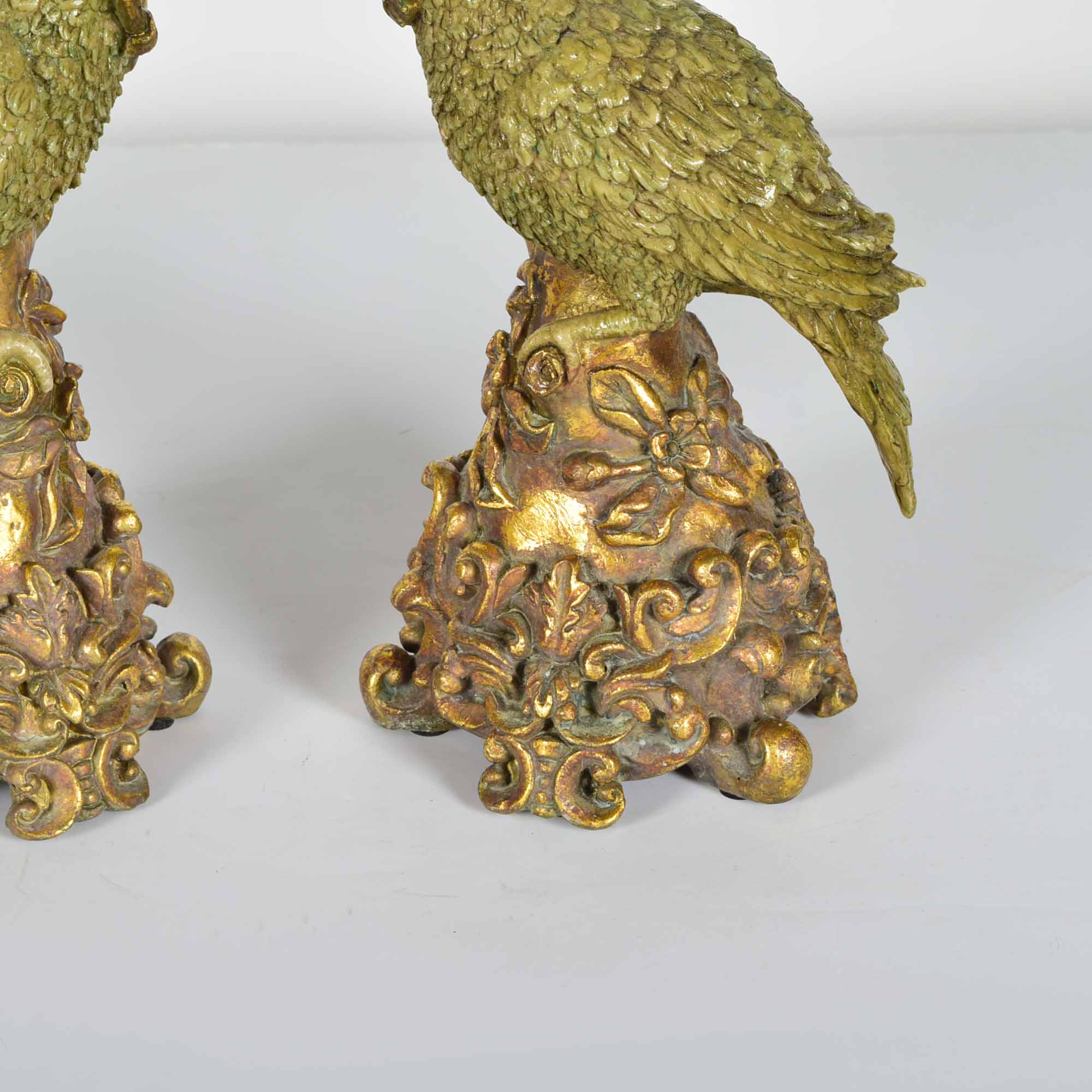 Vintage Dick Hsiao Hand-Painted Parrot Candlestick Pair