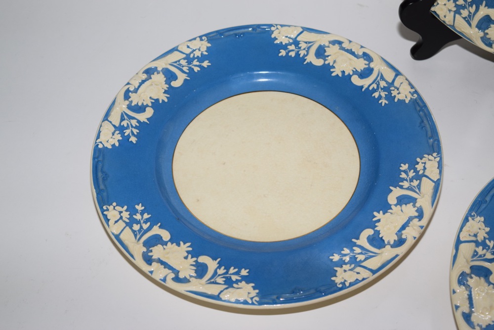 Three Antique George Jones and Sons Marlborough Plates