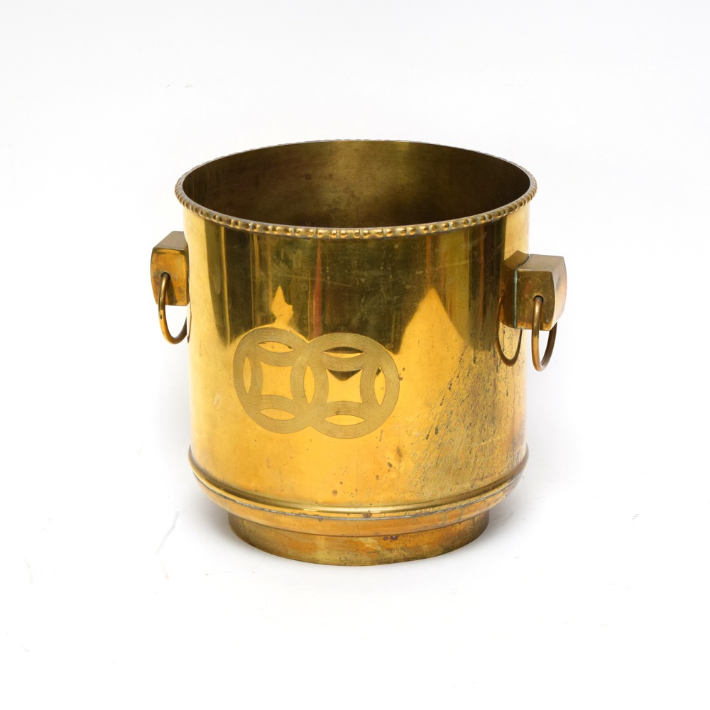 Vintage Brass Bucket Planter