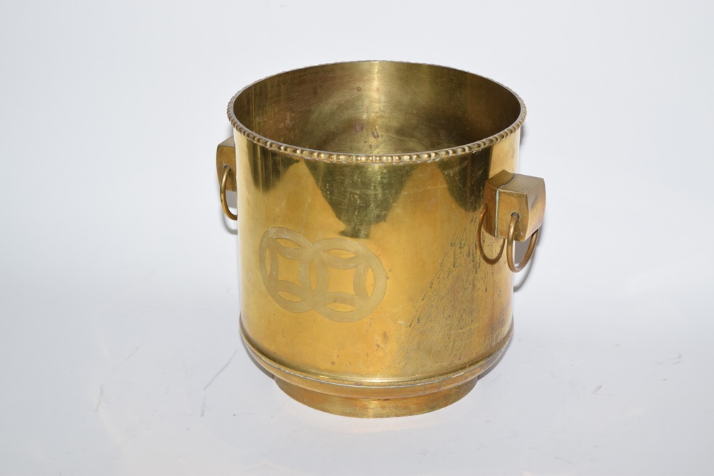 Vintage Brass Bucket Planter