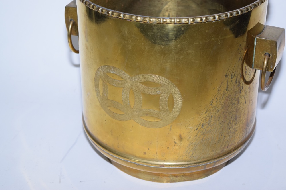 Vintage Brass Bucket Planter