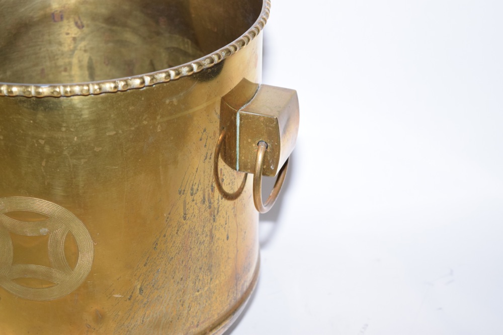 Vintage Brass Bucket Planter
