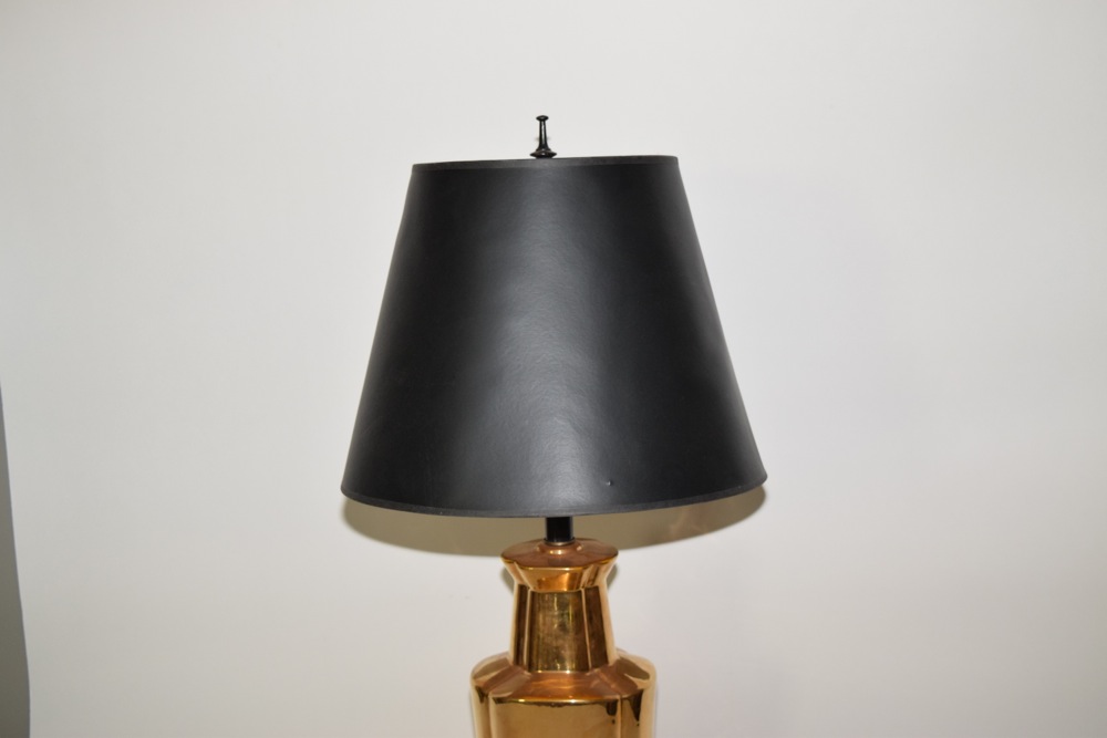 Large Gold And Black Tone Art Deco Style Lamp