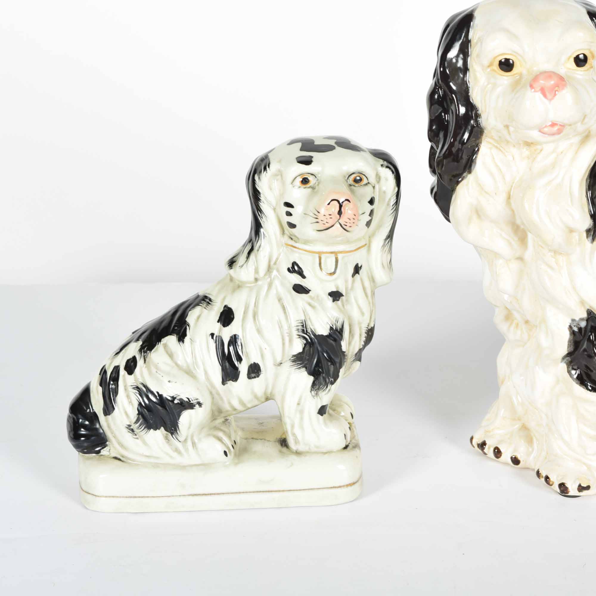 Spaniel Figurines in the Staffordshire Style Duo