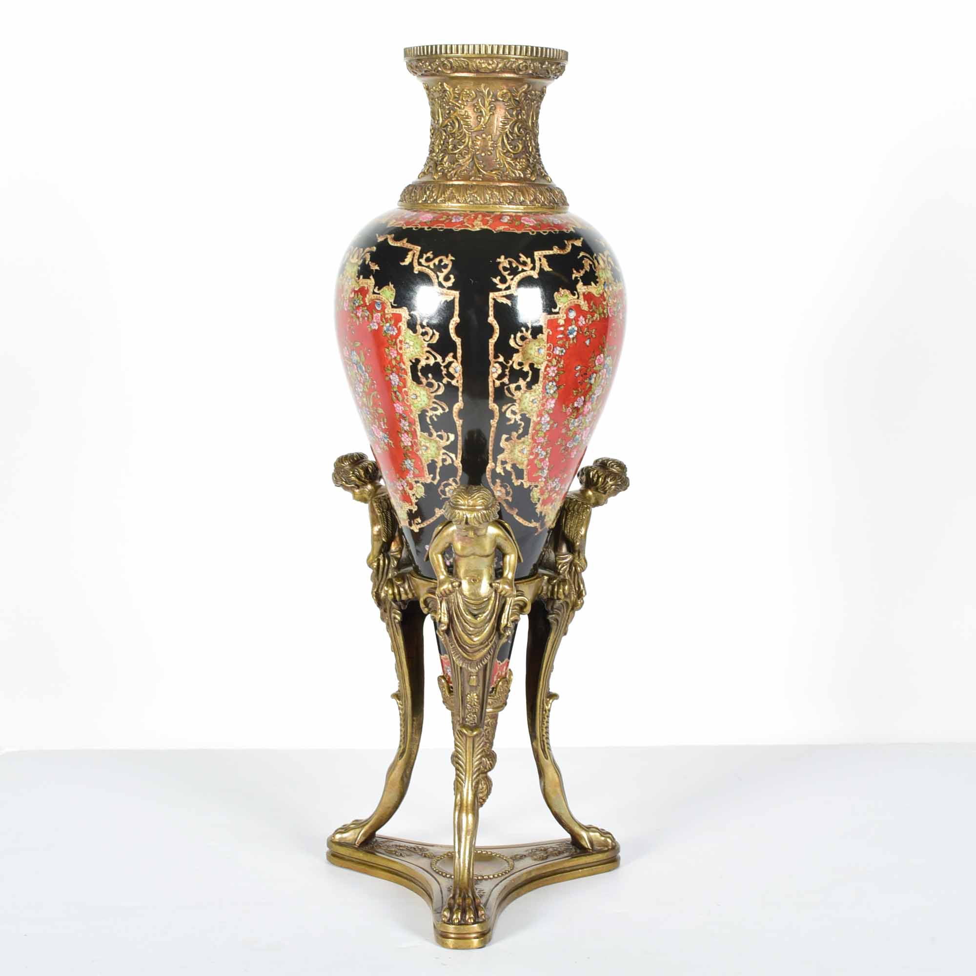 Ornate Amphora Vase and Ormolu Stand