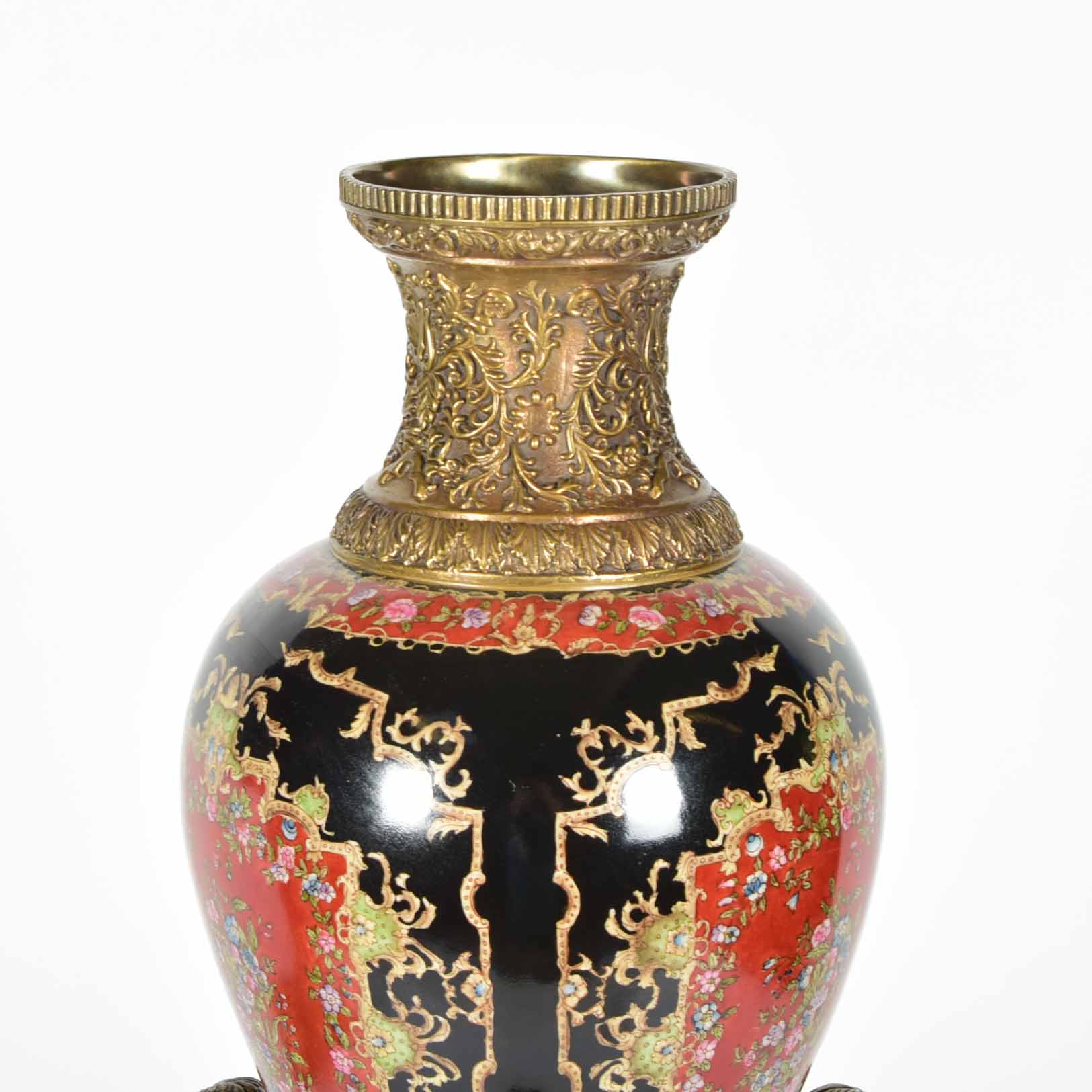 Ornate Amphora Vase and Ormolu Stand