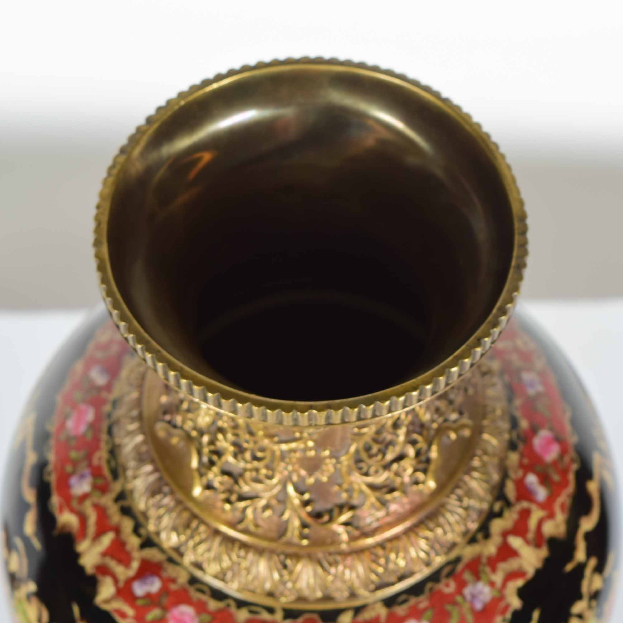 Ornate Amphora Vase and Ormolu Stand
