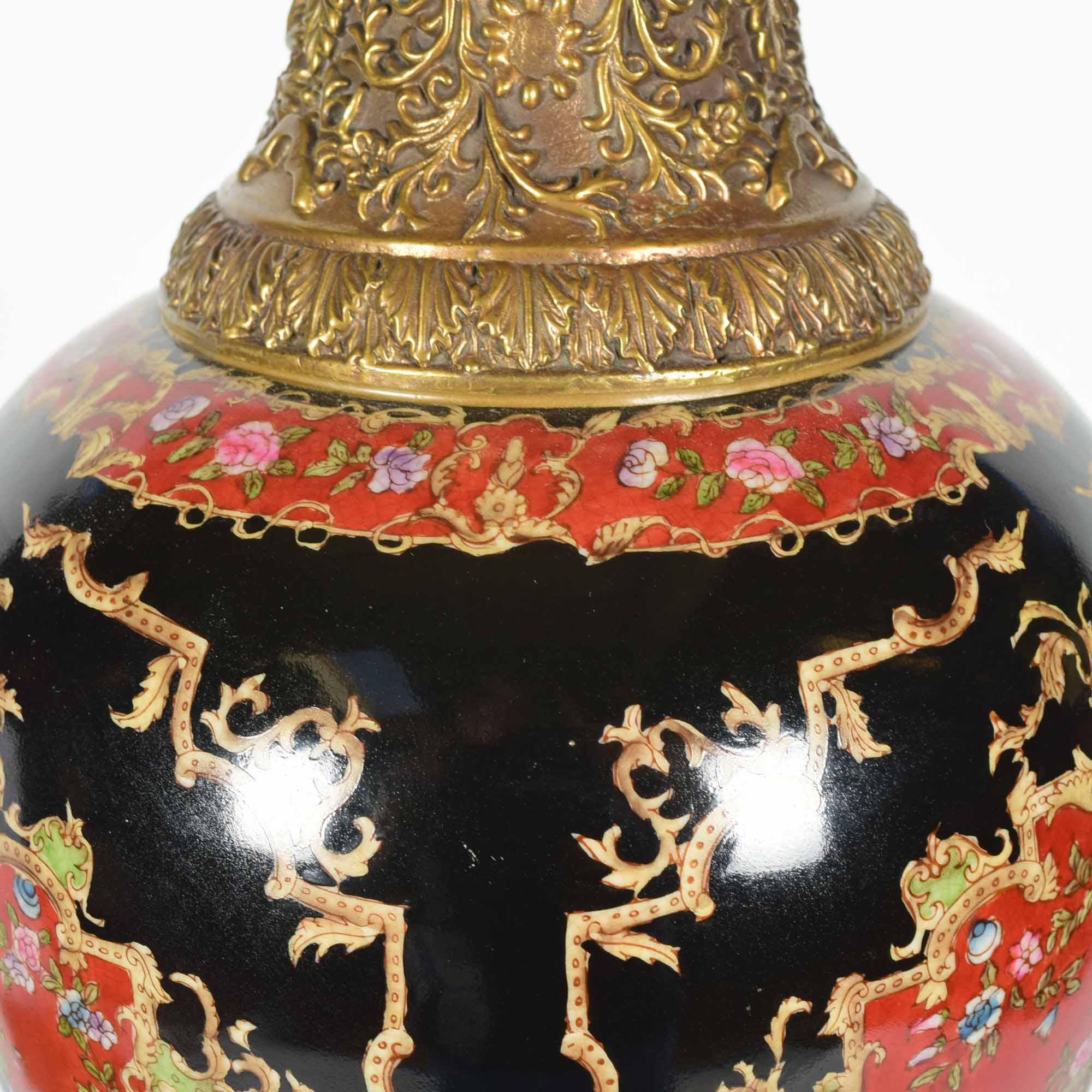 Ornate Amphora Vase and Ormolu Stand