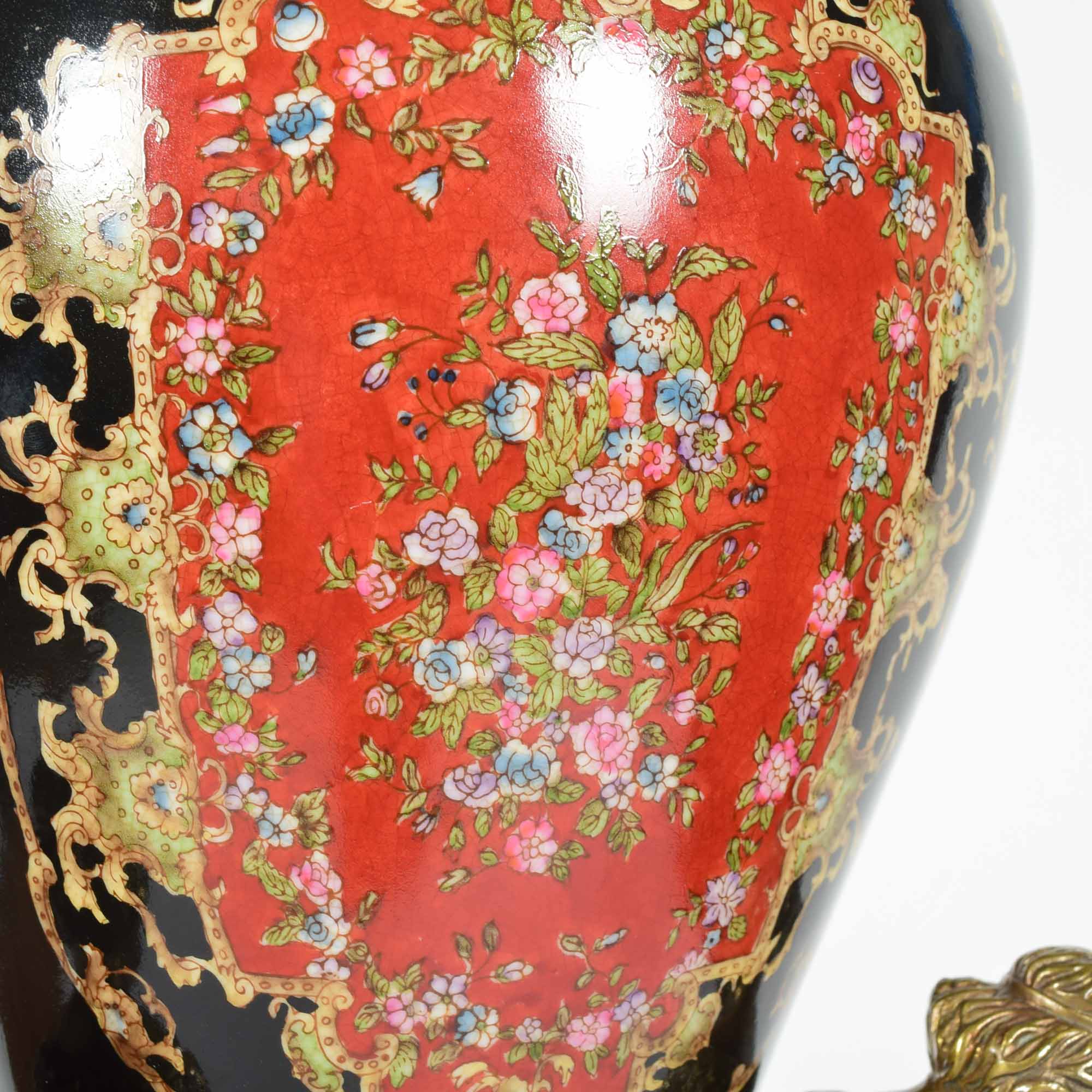 Ornate Amphora Vase and Ormolu Stand