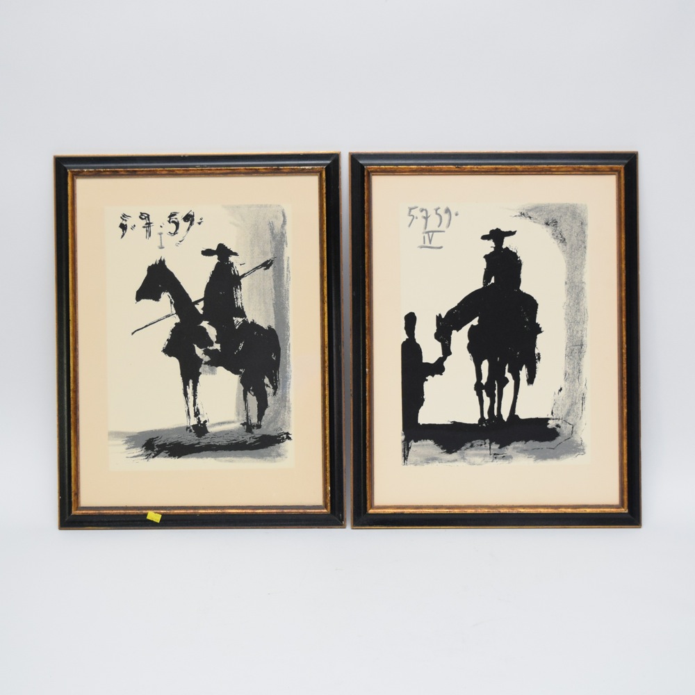 Two Framed Offset Lithographs After Picasso's Bullfight Series