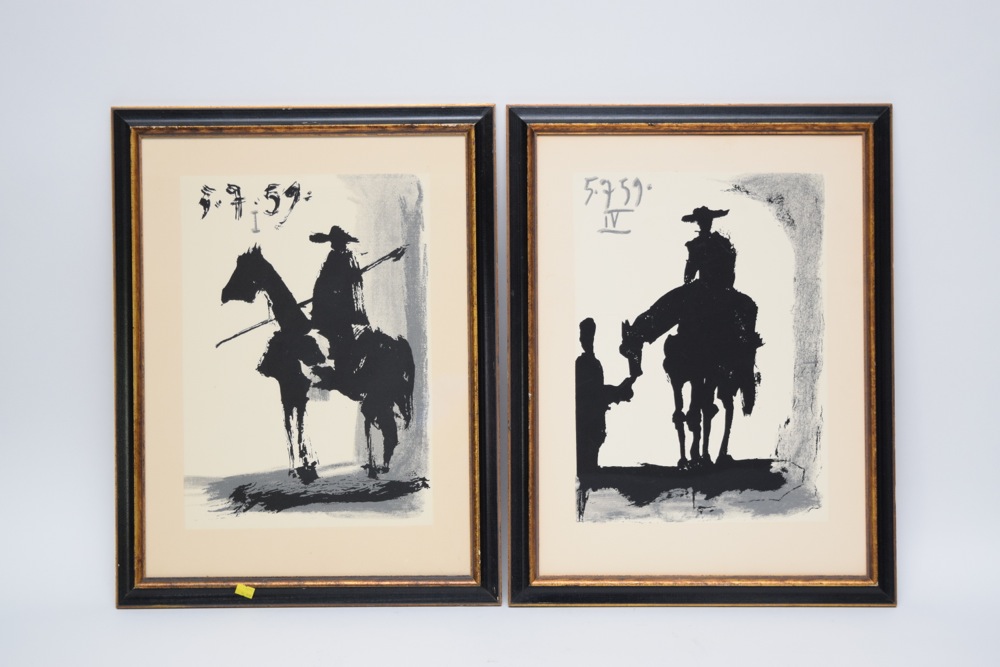 Two Framed Offset Lithographs After Picasso's Bullfight Series