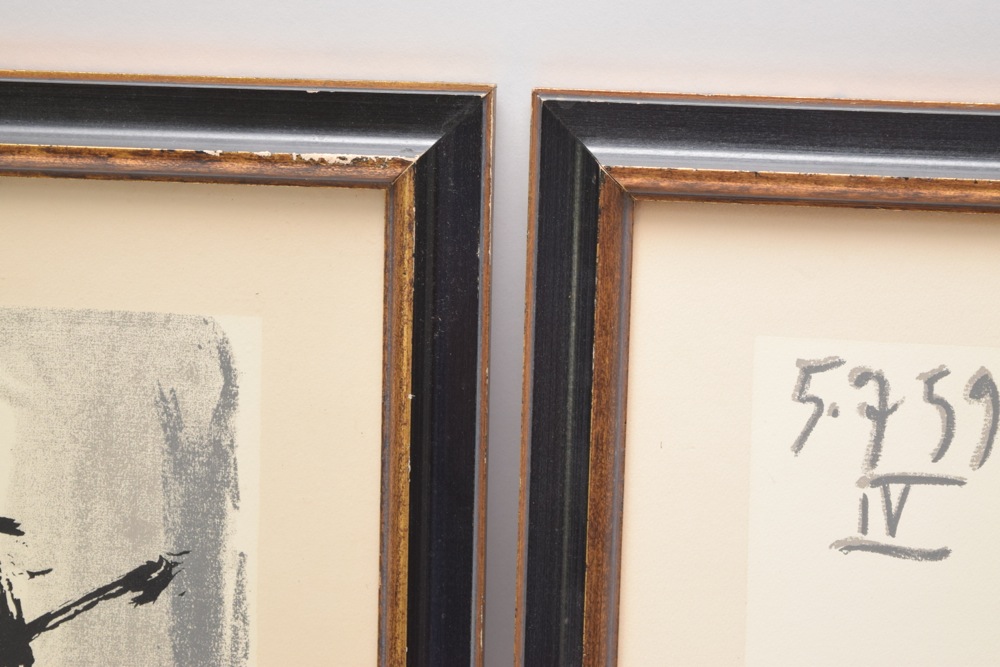 Two Framed Offset Lithographs After Picasso's Bullfight Series