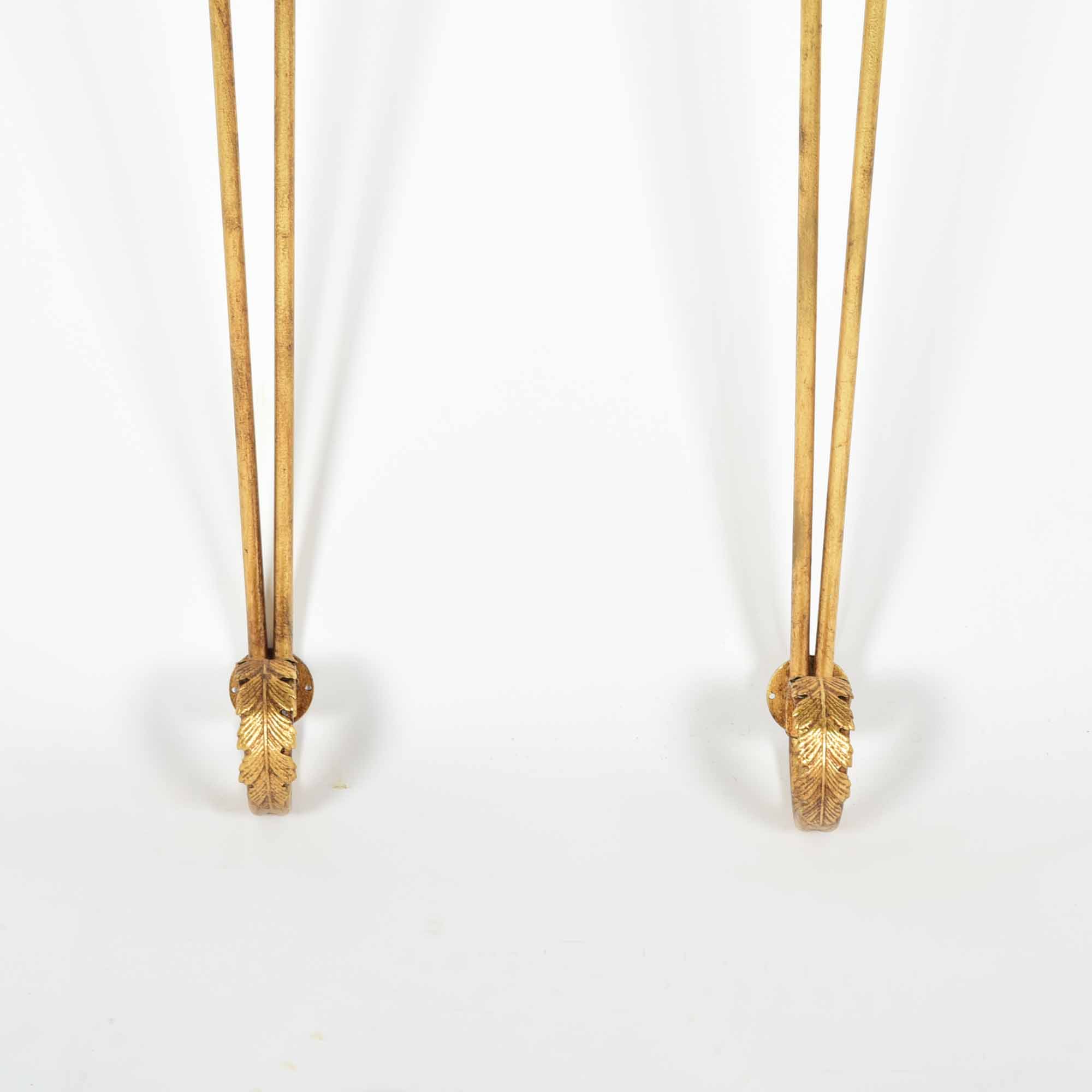 Gold Tone Sconce Hanging Plate Shelf Pair