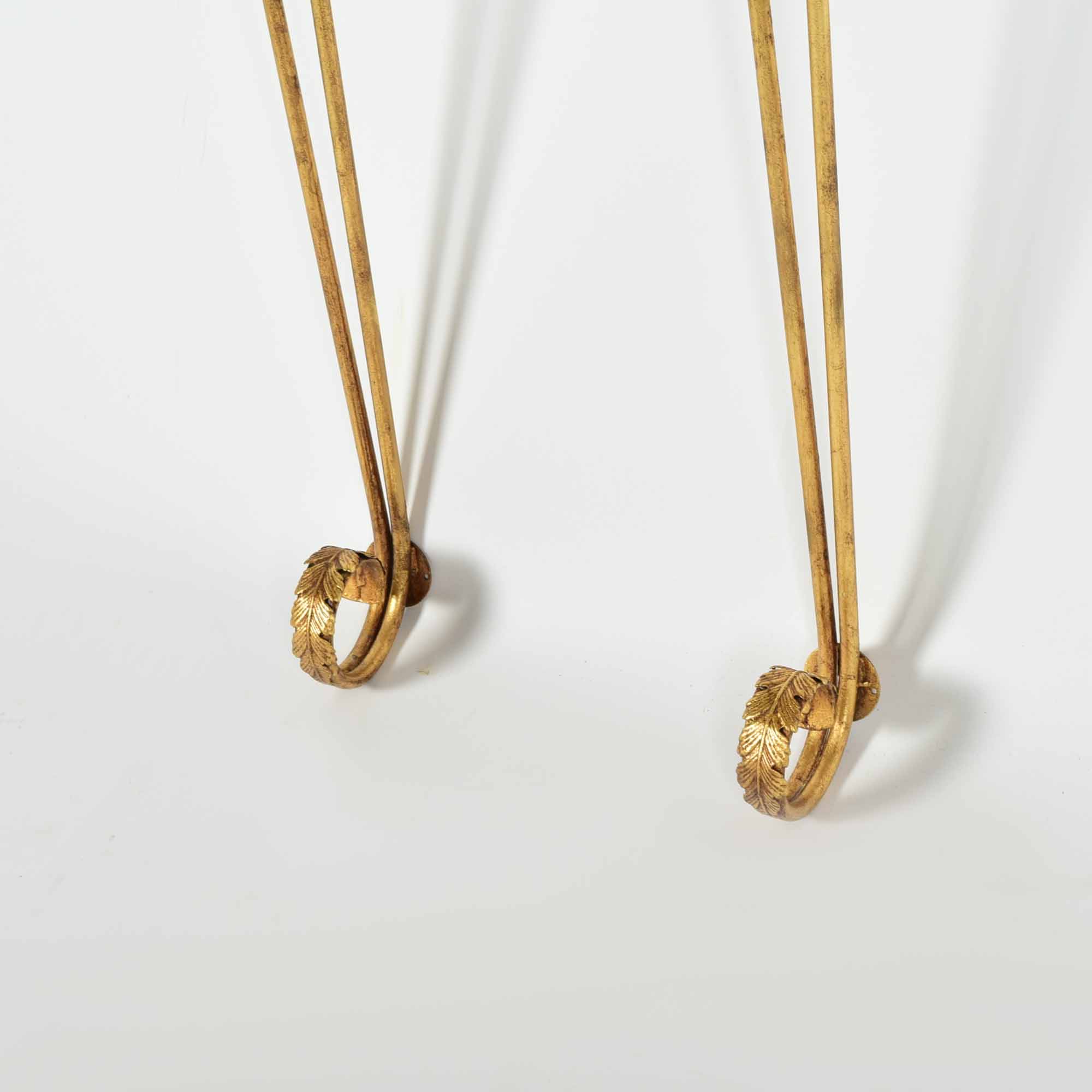 Gold Tone Sconce Hanging Plate Shelf Pair