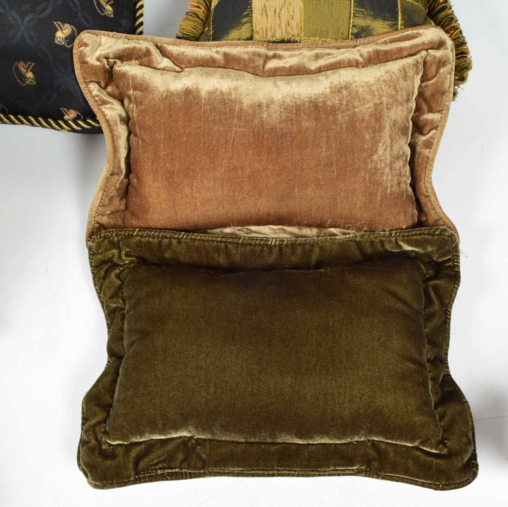 Black, Brown and Gold Tone Pillow Assortment